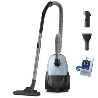 Aspirateur Traineau avec sac - PHILIPS XD1142/10​ - Aspirateur Série 1000 - 750 W - 77 dB - 3 L - Bleu Gris