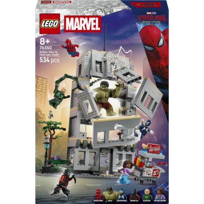 LEGO Marvel L'affrontement légendaire Entre Spider-Man et Hulk 76350 | Jouet pour garçon dès 8 ans, jouet interactif super-héros, figurine et 5 minifigurines dont scorpion, idée cadeau, 534 pièces