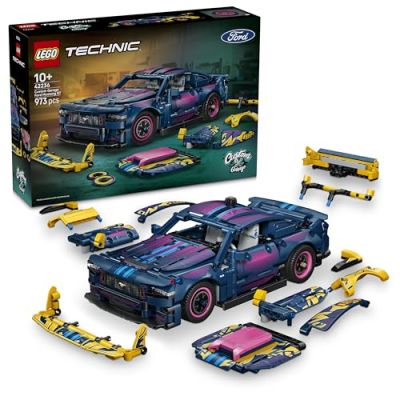 LEGO Technic Voiture Ford Mustang GT à Personnaliser - Voiture Jouet - Maquette avec Moteur V8, Direction par Toit & Pièces Échangeables - Idée de Cadeau d'anniversaire pour Garçon dès 10 Ans 42236