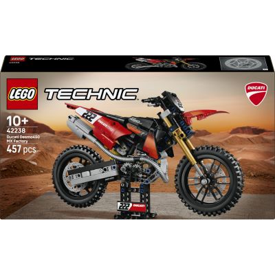 LEGO Technic La Moto Ducati Desmo450 MX Factory 42238 | Jeu de construction pour garçon dès 10 ans, moto jouet, décoration de bureau, moteur à cylindres, idée cadeau, 457 pièces