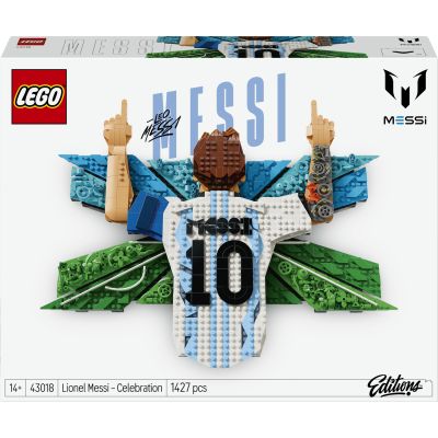 LEGO Editions Lionel Messi – La Célébration - Jeu de Construction DIY pour Ado dès 14 ans - Tableau Mural 3D - Décoration Chambre d'Enfant - Cadeau Foot pour Garçon, Fille ou Adulte Fan de Sport 43018