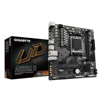 GIGABYTE A620M H Carte Mère - Prend en Charge Les processeurs AMD Ryzen 8000, VRM numérique 5+2+2 Phases, jusqu'à 7200MHz DDR5 (OC), 1xPCIe 4.0 M.2, LAN GbE, USB 3.2 Gen 1