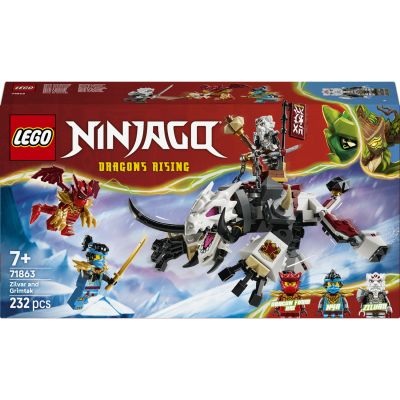 LEGO Ninjago Zilvar et Grimtak la bête draconique 71863 | Jouet pour garçon dès 7 ans, jouet ninja avec figurine, Kai et Nya, Soulèvement des Dragons, cadeau anniversaire, 232 pièces