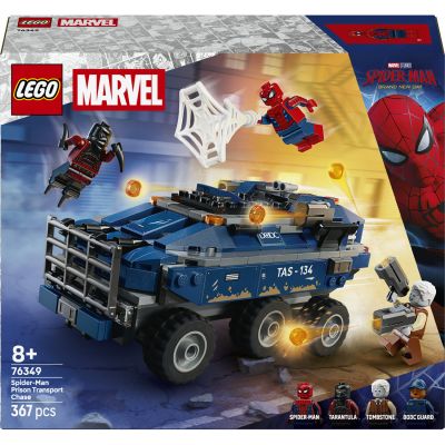 LEGO ǀ Marvel La Poursuite en Prison Mobile de Spider-Man - Jouet Super-Héros avec Voiture Blindée & 4 Minifigurines Dont Tombstone & Tarantula - Cadeau pour Garçon dès 8 Ans ou Fan du Film 76349