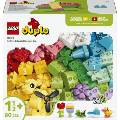 LEGO Duplo Classic Boîte créative colorée 10479 | Jouet pour fille ou garçon dès 1 an, jeu éducatif pour motricité fine, briques, animaux, cadeau d’anniversaire, 80 pièces