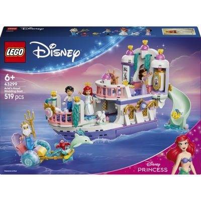 LEGO Disney Princess Le Bateau du Mariage Royal d’Ariel 43299 | Jouet pour fille dès 6 ans, jouet La Petite Sirène, 7 figurines, Ariel, Vanessa, déco de chambre, idée cadeau, 519 pièces