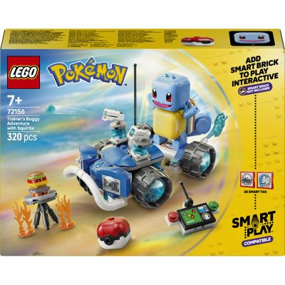 LEGO Pokémon Smart Play : Aventure de Carapuce avec Buggy du Dresseur 72156 | SMART Brique non incluse, set Compatible, 2 Tags, 1 Figurine de Pokémon, cadeau pour garçon ou fille dès 7 ans, 320 pièces