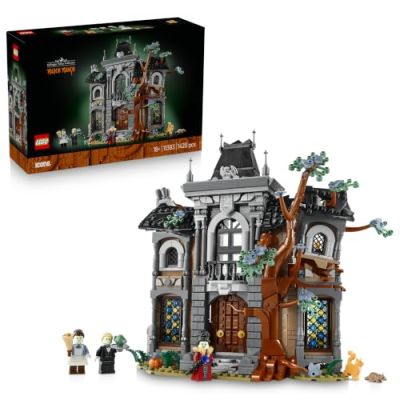 LEGO Icons Le Manoir du Maire - Maquette pour Adulte - Set 3D avec Intérieur Gothique & 3 Minifigurines Phosphorescentes - Décoration de Salon DIY - Idée Cadeau pour Femme ou Homme 11383