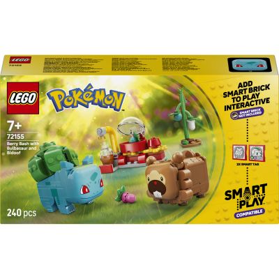 LEGO Pokémon Smart Play : Bulbizarre et Keunotor, délice de Baies 72155 | SMART Brique non incluse, set Compatible, 2 Tags, 2 Figurines, idée cadeau pour garçon ou fille dès 7 ans, 240 pièces