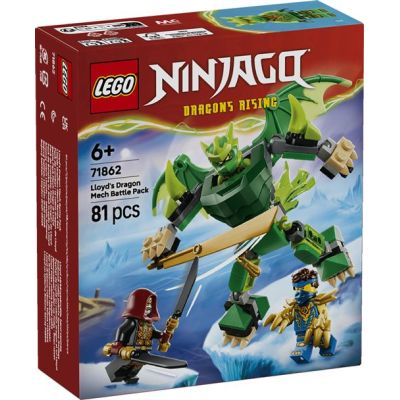 LEGO Ninjago Pack de Combat : Le Robot Dragon de Lloyd 71862 | Jouet pour garçon dès 6 ans, décoration de chambre, figurine, 3 minifigurines et katanas, jouet ninja, idée cadeau, 81 pièces