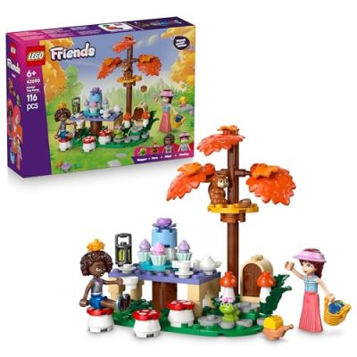 LEGO Friends Le goûter dans la forêt 42690 | Jouet pour fille dès 6 ans, jeu de rôle, 2 mini-poupées, 3 figurines animales, nourriture, cadeau d’anniversaire, 116 pièces