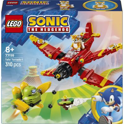 LEGO Sonic the Hedgehog Le Tornado-1 de Tails - Jeu de Construction - Avion Jouet - Figurine d'un Badnik, Minifigurine de Tails & Émeraude du Chaos - Cadeau Gaming pour Garçon ou Fille dès 8 ans 77119