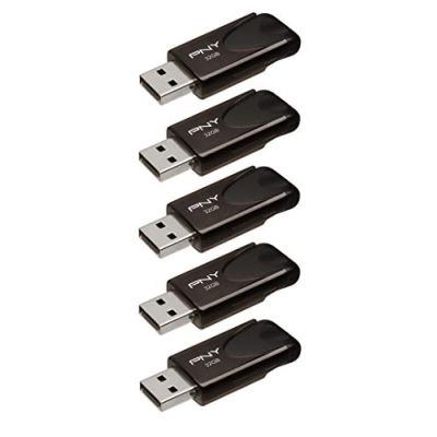 PNY Attaché 4 32Go Pack 5 Clé USB USB 2.0 Noir