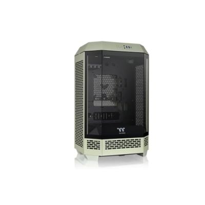 Thermaltake The Tower 300 – Boîtier PC Micro-ATX Vertical, Compatible AIO 420 mm, Jusqu'à 8 Ventilateurs 120/140 mm, Design Octogonal | Micro Tour | Matcha Green