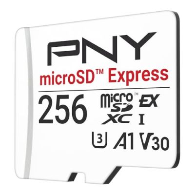 PNY 256GB microSD Express U3 V30 A1 microSDXC Carte Mémoire Flash