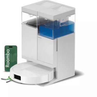 iRobot Roomba Plus 515 Combo Robot+AutoWash- 22KPa -Base Multifonction - Lavage à 75°C - séchage des lingettes à 45°C - LiDAR Clearview - 75 Jours d'autovidage - Blanc