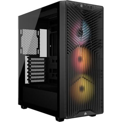 CORSAIR 3200D RS ARGB Boîtier PC Moyen Tour – 3 Ventilateurs Inclus – Fumée