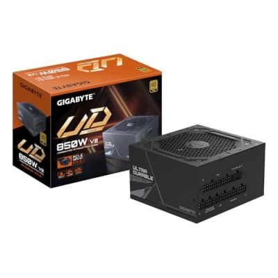GIGABYTE UD850GM PG5 V2 Bloc d’Alimentation – PCIe Gen 5.1, 80 Plus Gold, Conception entièrement modulaire, Ventilateur 120 mm, Compatible ATX 3.1, Prise EU