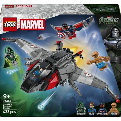 LEGO | Marvel Avengers : Doomsday Le Quinjet - Jeu de Construction - Avion Jouet de Super-Héros avec 4 Minifigurines Dont Docteur Doom & Captain America - Cadeau pour Garçon dès 9 Ans ou Fan 76347