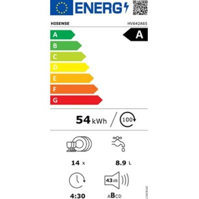 Lave-vaisselle encastrable Hisense HV642A65 14 couverts Gris