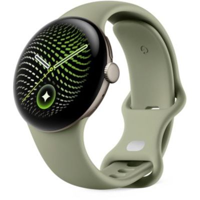 Google Pixel Watch 5 (41 mm) Montre connectée, Pyrite/Bracelet Olive, Wi-FI