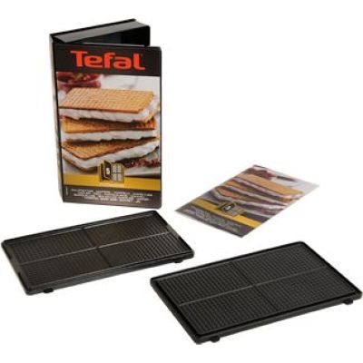 Tefal - Coffret Snack Collection 2 plaques gaufrette avec livre recettes | Accessoire compatible gaufrier croque monsieur Snack Collection - Permet la cuisson de deux gaufres - Rangement inclus