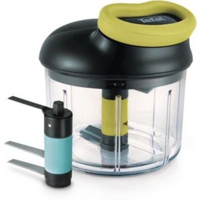 Tefal - Hachoir manuel 5 Seconds - Lame Glace Pilée - Noir | Coupe légumes multifonction breveté - Hache oignons et noix - Prépare glace pilée - Guacamole et houmous sans électricité