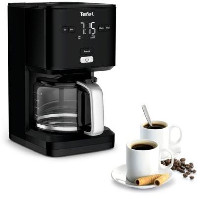 Tefal - Cafetière filtre Smart'n Light - Fonction Aroma - 1,25 L - Noir