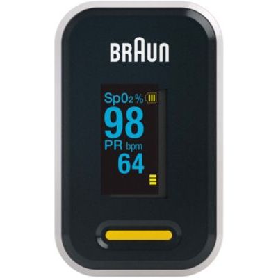 Braun Oxymètre de pouls 1 | Moniteur précis d’oxygène sanguin au doigt | Utilisation simple pour usage domestique | BPCO, pneumonie ou apnée du sommeil | Idéal pour les athlètes| YK-81CEU