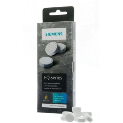 Siemens pastilles de nettoyage, pour machines à café tout automatiques, éliminent les résidus de café, compatibles avec les machines de la gamme EQ, 3 pastilles, TZ80001A/B/C/B/C