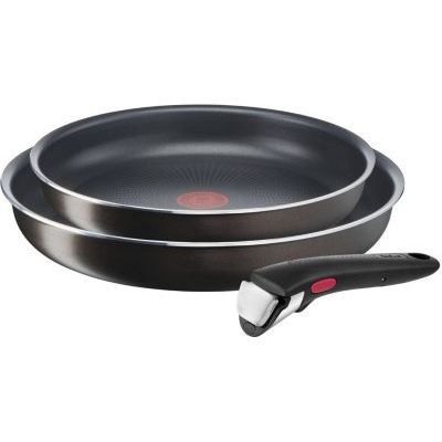 Tefal - Ingenio Lot de 2 poêles 24 et 28 cm avec poignée amovible - Noir