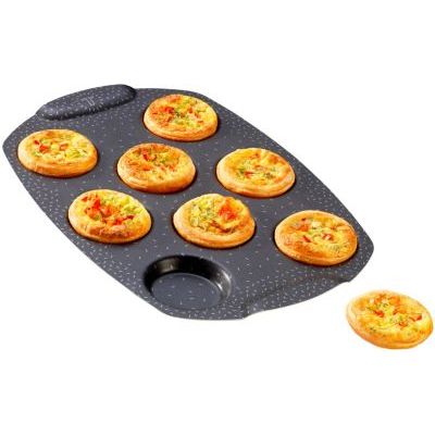 Tefal Moule gâteau 8 mini quiches, Revêtement antiadhésif, Aluminium recyclé et recyclable, Pâtisserie bien dorée, Fabriqué en France, PerfectBake Mini J5734902