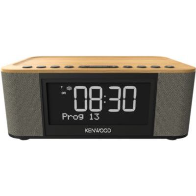 Kenwood CR-ST40DAB-M Radio-réveil stéréo avec 3 alarmes Dab+, FM, Bluetooth, USB, Fonction de Charge, Grand écran, 5 Niveaux d'intensité Variable, 6 W RMS, mémoire des Stations, Aspect Bois