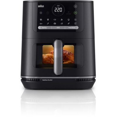 Braun MultiFry 5 - Air Fryer 6L avec 20 Programmes, 2000W, Noir Mat | Cuisson Sans Huile, Fenêtre de Visualisation, Température 80–220°C, Panier Céramique Sans PFAS, Facile À Nettoyer, HF5075IBK