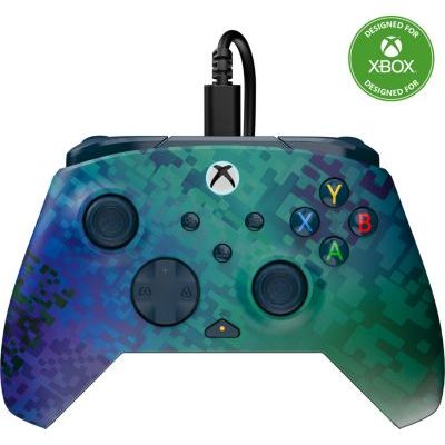 Turtle Beach Rematch Advanced Glitch Green Manette de jeu filaire - Licence Xbox Series XS, Xbox One et PC avec Boutons Programmables, Gâchettes, commandes audio et câble de 2.5 m