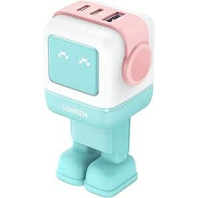 Chargeur UGREEN Robot 3ports USBC/USBA 65W Turquoise