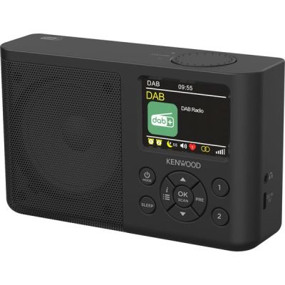 Kenwood CR-M33DAB-B Radio Portable Dab+ avec Bluetooth, Batterie Li-ION intégrée et écran Couleur de 6,1 cm, Port de Charge USB-C, Sortie Casque (stéréo), Noire