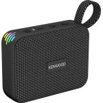 image produit Kenwood AS-60BT-B Haut-Parleur Bluetooth Portable 5 W avec TWS stéréo, IPX7 étanche, radiateur Passif, Effet LED, Batterie Rechargeable jusqu'à 8,5 h, Design Compact et léger, Connexion 10 m, Noir