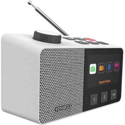 Kenwood CR-M70DAB Radio Dab+/FM avec ASA, écran IPS 4,3", Bluetooth 5.3, Double Alarme et Sommeil, USB MP3, Jack 3,5 mm, Mode Facile, Haut-Parleur 5 W, Blanc