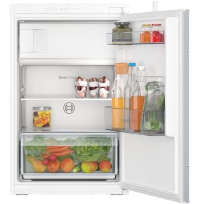 Bosch KIL22NSE0 Série 2 - Réfrigérateur, intégrable, éclairage LED | 88 x 56 cm, 104 L, Cool Airflow, alarme porte ouverte