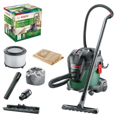 Bosch Aspirateur eau et poussière UniversalVac 15 | Nettoyez une multitude de matériaux humides et secs avec aisance Aspirateur UniversalVac 15 UNI
