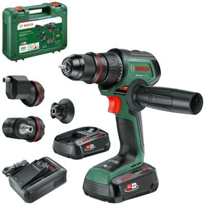 Bosch perceuse-visseuse sans fil AdvancedDrill 18V-80 QuickSnap (percer et visser ; avec renvoi d'angle, porte-embout exc. et magnét; poignée aux; avec batterie et chargeur)