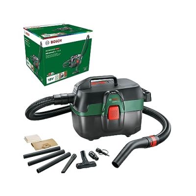 Bosch Aspirateur d’Eau et poussière sans Fil AdvancedVac 18V-8 (sans Batterie, système 18V, Set d’Accessoires Inclus, dans Un Emballage en Carton)