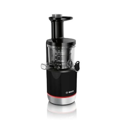 Bosch VitaExtract MESM731M Extracteur de Jus – Extraction lente pour réduire l'oxydation – Contrôle du niveau de pulpe et 3 différents filtres – 150 W – Couleur : noir