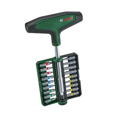 Bosch Jeu de 19 tournevis à embout avec poignée en T | Accessoires Outils à Main