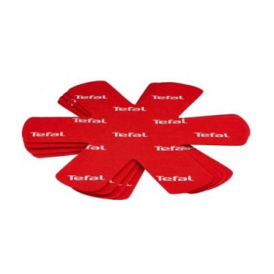 Tefal - Lot de 4 Proteges Poêle et Casseroles Feutrine - 38 cm - Rouge