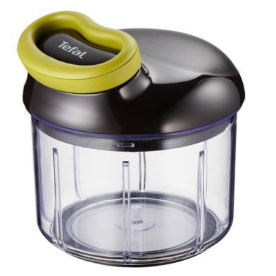 Tefal - Hachoir manuel 5 secondes - 900 ml - Lames en acier inoxydable | Coupe oignon et légumes avec système breveté - Lames inox ultra-résistantes - Usage sans électricité - Bol transparent 900ml