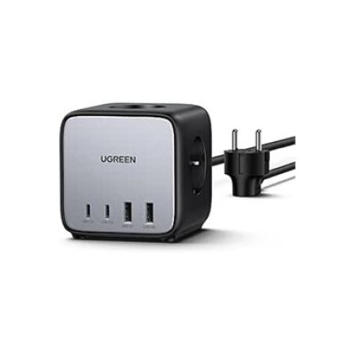 CS rapide bureau 65W avec prises Gris Noir