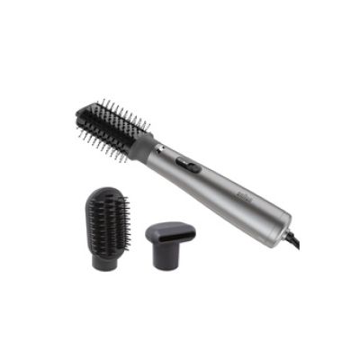Brosse Soufflante Braun AS4.3, Haute Performance, Brosse Thermique Volume, Brosse Lissante et Embout De Séchage, Moteur HTDC 1000W avec 3 modes de Coiffage, Super IONTEC, Gris Métallisé, BRAS430E
