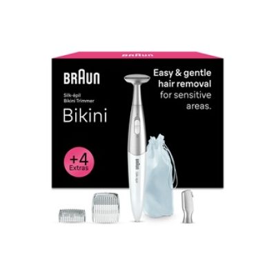 Braun Silk·épil FG1100 Tondeuse de bikini de précision pour une épilation facile et douce + 4 extras Blanc